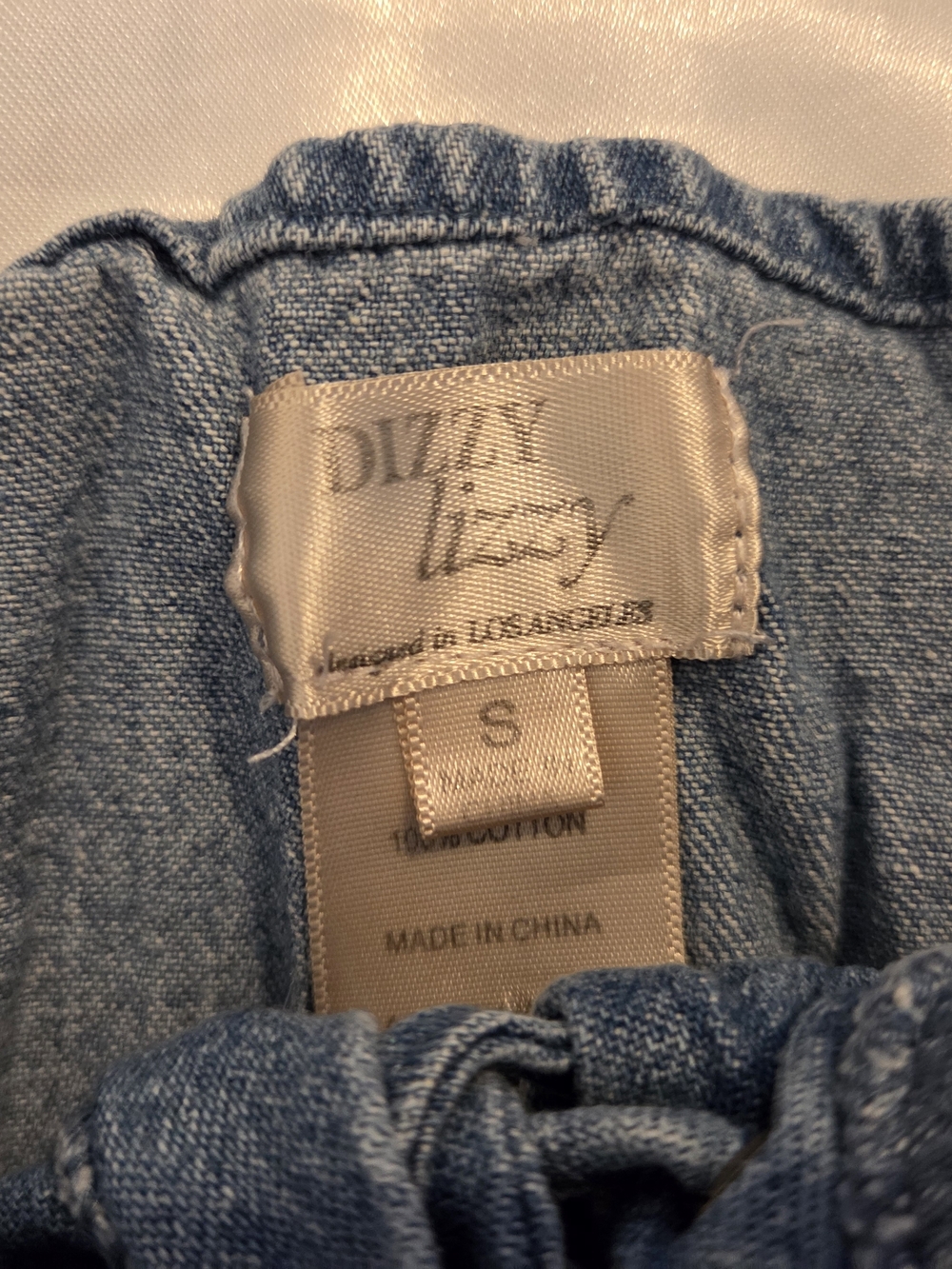 Dizzy Lizzy Denim Corset Crop Top Small Lace Up Bustier Y2K Festival - Picture 2 of 4